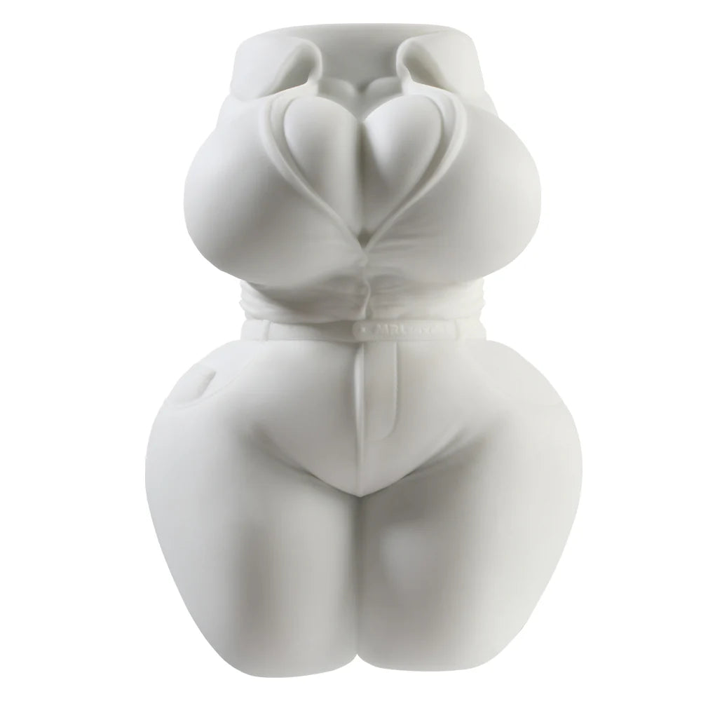 Denim Diva: Tailored Tight-Fit Denim Torso Sex Doll All-White Design Sex Toy For Men