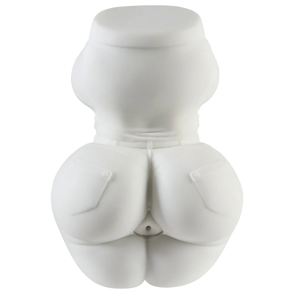 Denim Diva: Tailored Tight-Fit Denim Torso Sex Doll All-White Design Sex Toy For Men