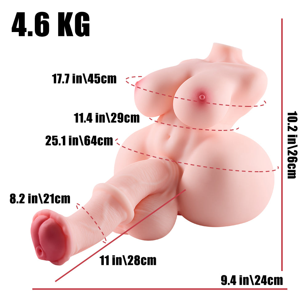 Penis Penetration Megumi: 10lb Horse Sexdoll Real Futanaria 28cm Horse Dildo